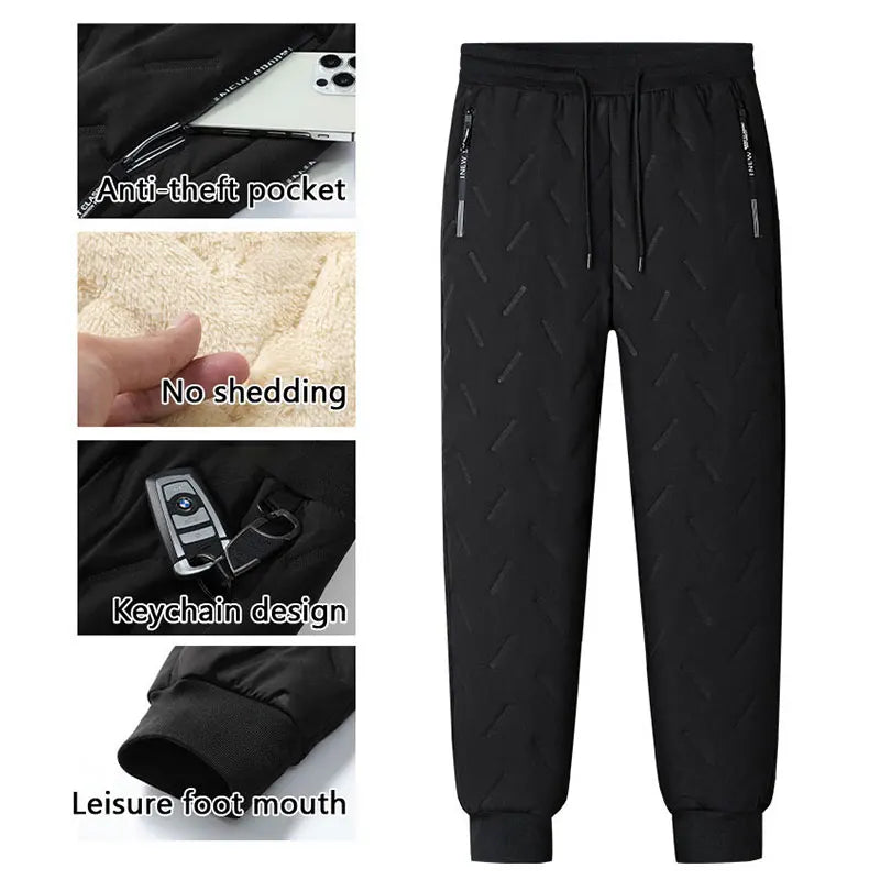 Men's Winter Fleece-Lined Windproof Pants