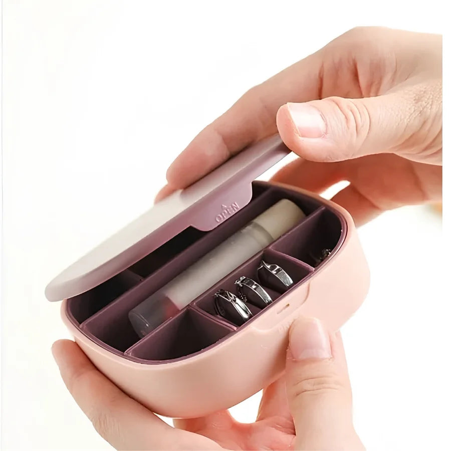 Travel Jewelry Organizer Box with Mirror