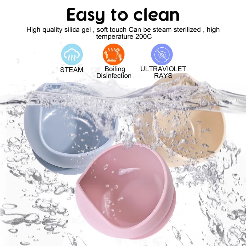 2-Piece Silicone Baby Suction Bowl Set – Feeding Tableware for Infants & Toddlers