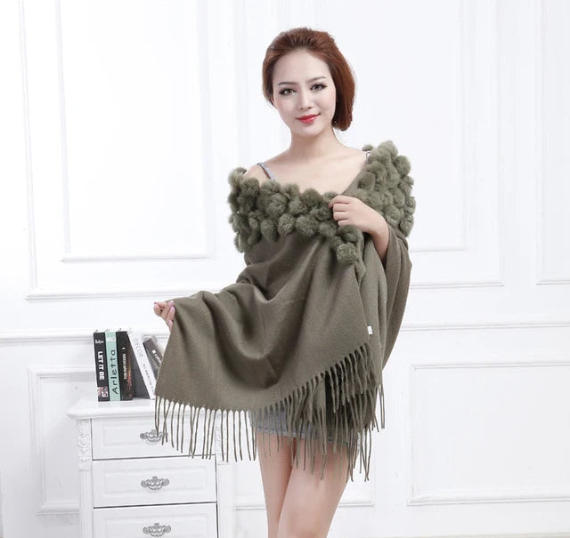 Women's 100% Wool Winter Scarf – Warm Elegant Shawl