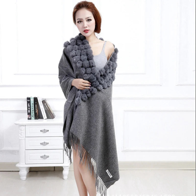 Women's 100% Wool Winter Scarf – Warm Elegant Shawl