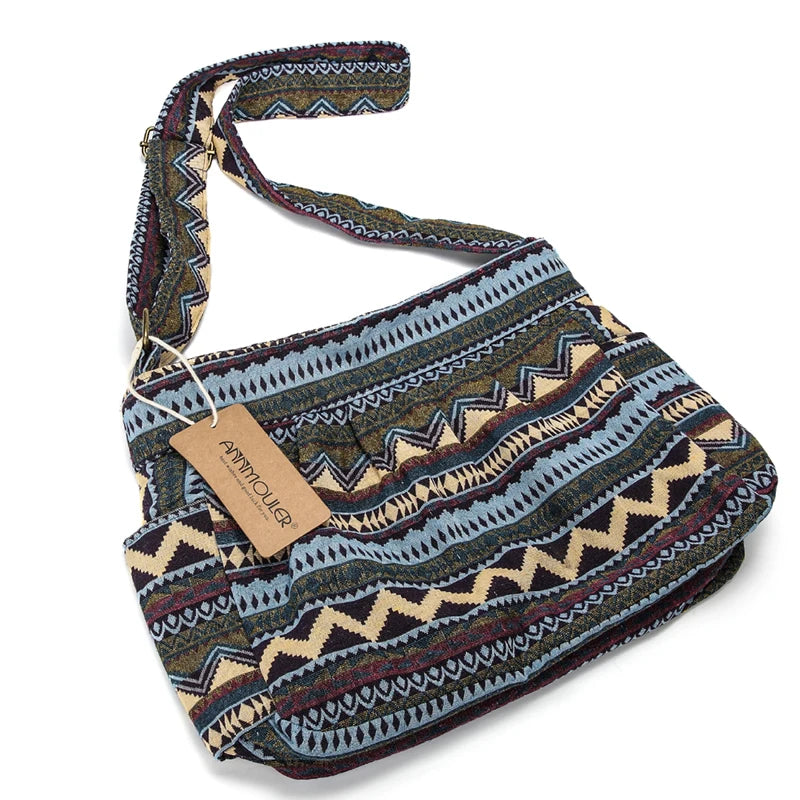 Women's Vintage Pattern Large Crossbody Shoulder Bag