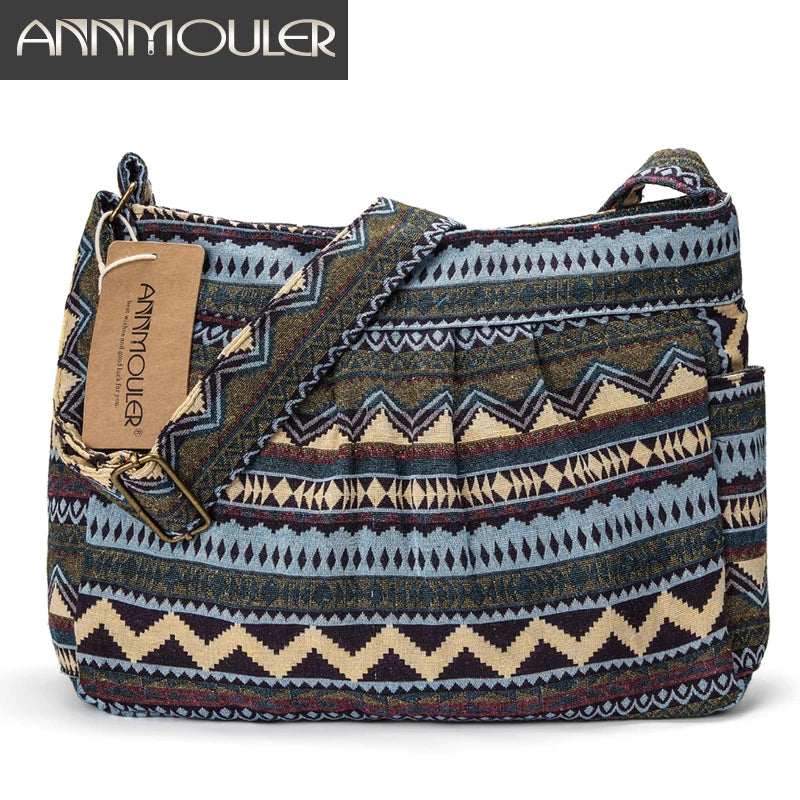 Women's Vintage Pattern Large Crossbody Shoulder Bag