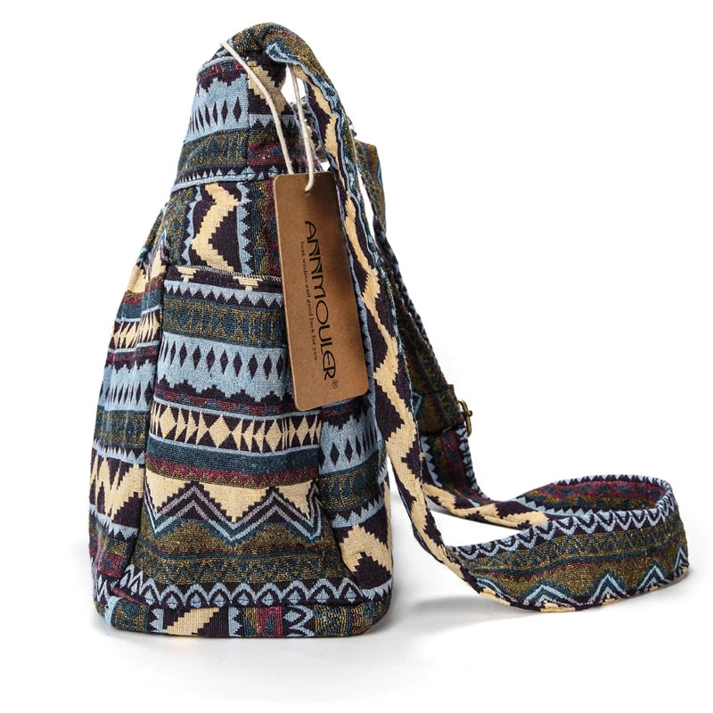 Women's Vintage Pattern Large Crossbody Shoulder Bag