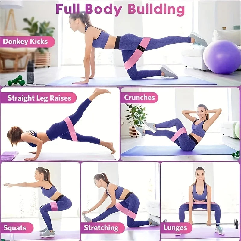 Fabric Resistance Bands for Legs & Glutes – Non-Slip Workout Bands