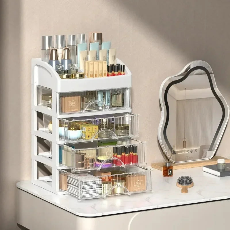 Multi-Layer Drawer Makeup Organizer with Transparent Storage
