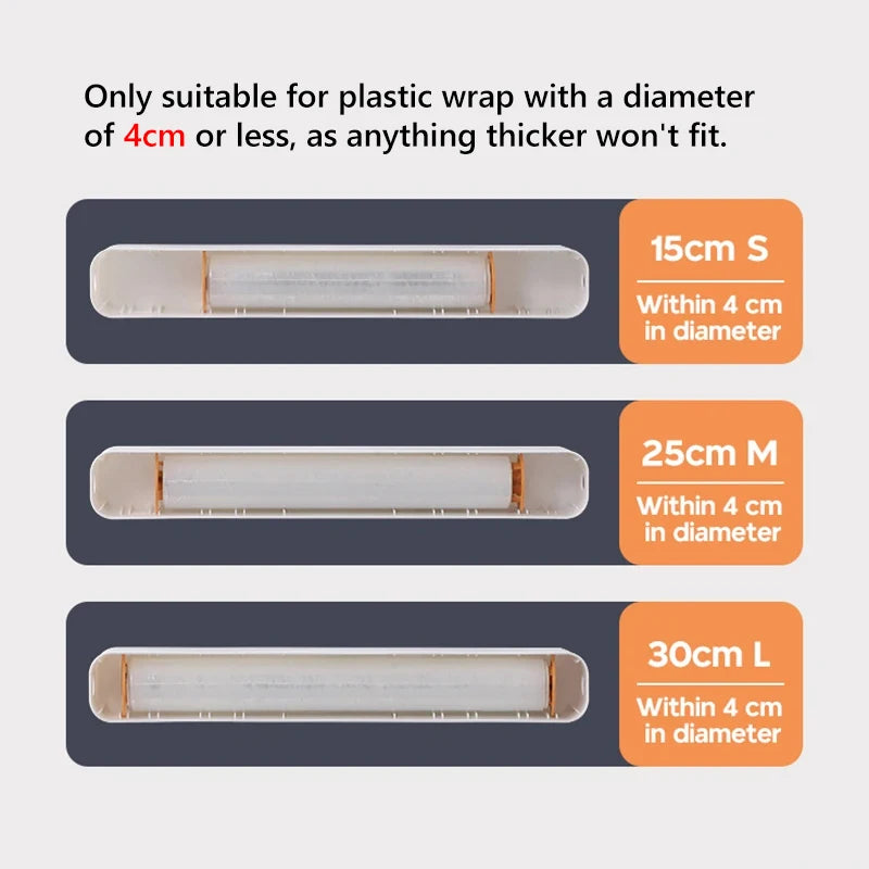 Magnetic Plastic Wrap Dispenser with Cutter – Kitchen Food Film Organizer