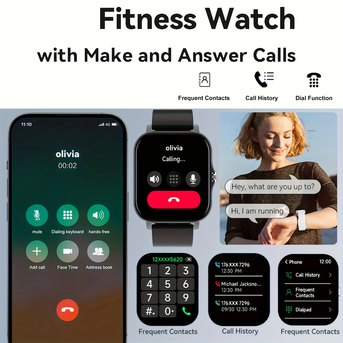 1.83" Full-Screen Touch Smart Watch – Fitness & Activity Tracker