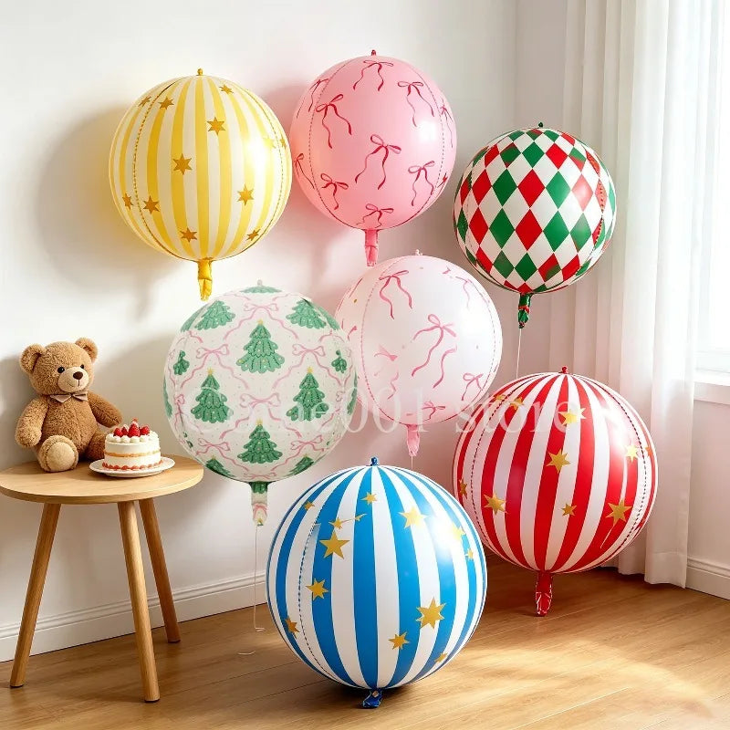 Christmas Round & Star Foil Balloons – Holiday Party Decorations
