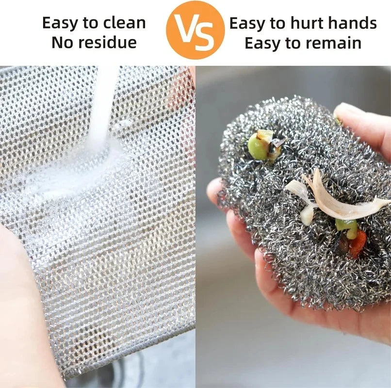 Steel Wire Cleaning Cloth – Reusable Kitchen Scrubbing Pads