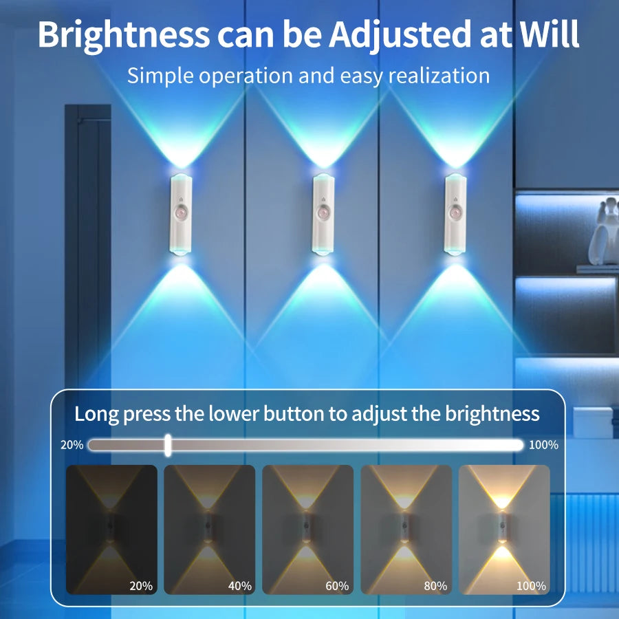 Rechargeable Motion Sensor LED Night Light – 7-Color Wireless Wall Lamp