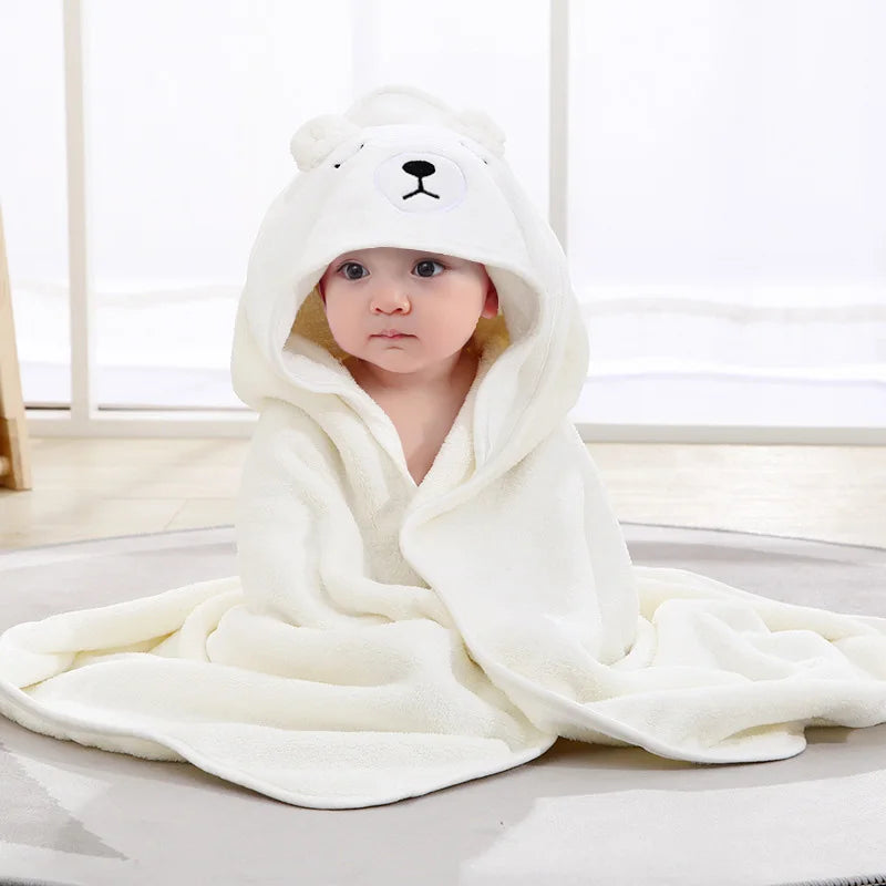 Cartoon Animal Baby Hooded Bath Towel – Soft Newborn Bath Wrap