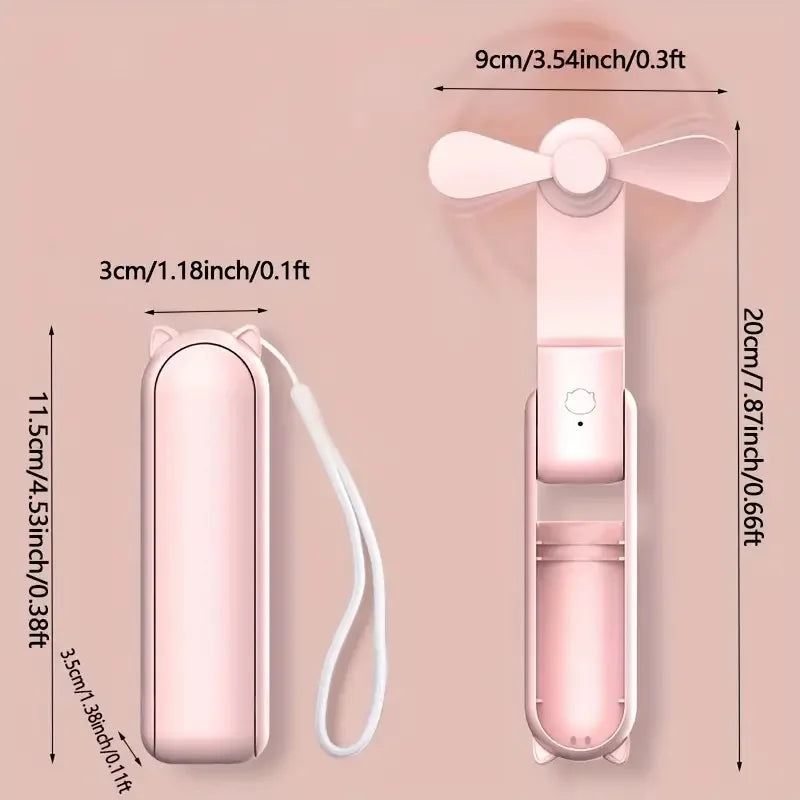 Rechargeable 3-Speed Foldable Mini Handheld Fan