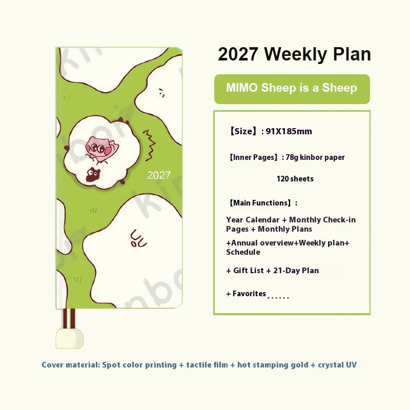 2027 Weekly Planner Notebook – Cute A5 Daily Agenda & Organizer