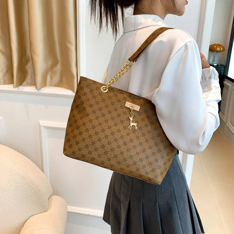 Women's Soft Leather Large Capacity Shoulder Tote Bag