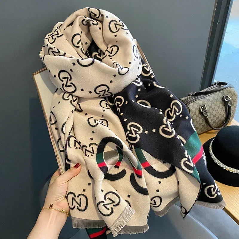 Women's Elegant Patterned Winter Scarf – Warm Fashion Shawl