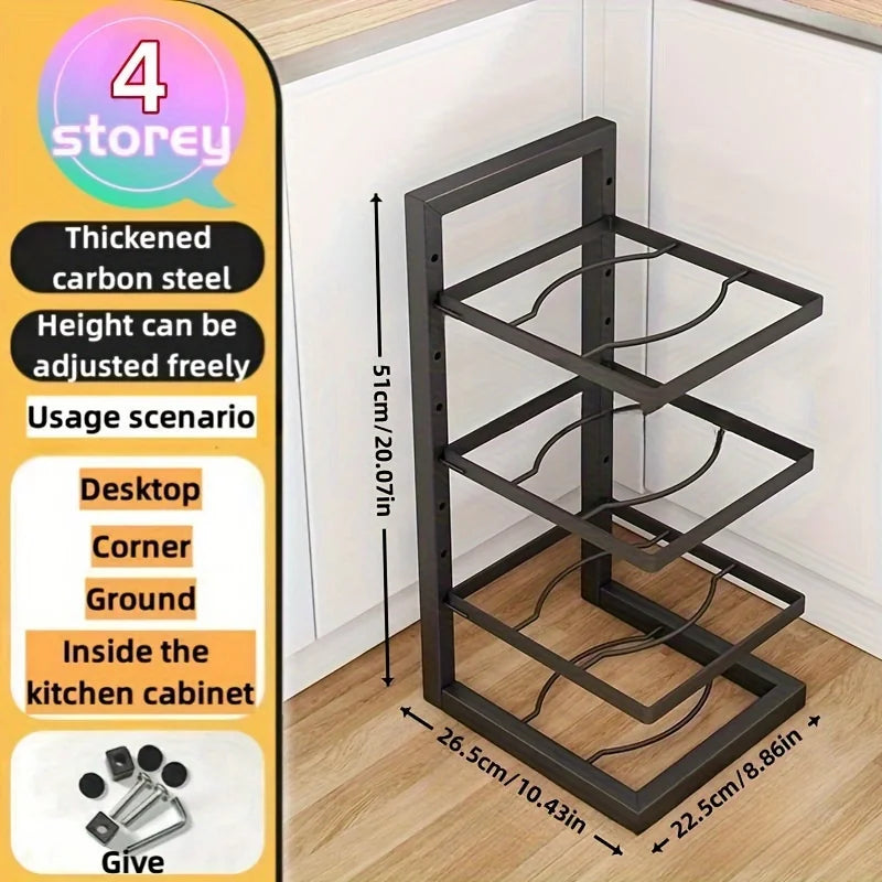 Adjustable Stainless Steel Pot & Pan Organizer Rack