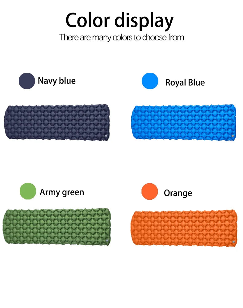 Inflatable Camping Sleeping Pad with Built-In Pump