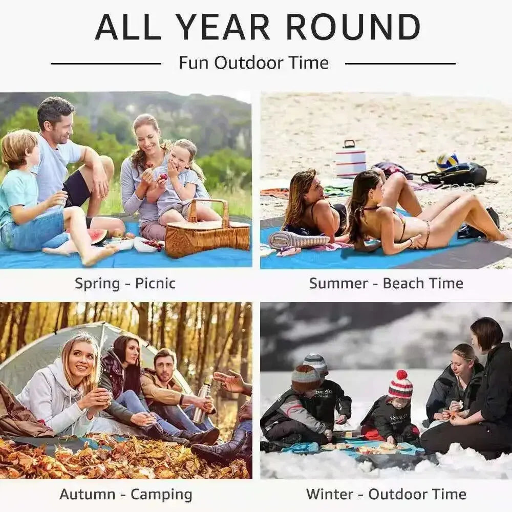 200 × 140cm Sandproof Waterproof Beach Blanket – Lightweight Outdoor Picnic Mat