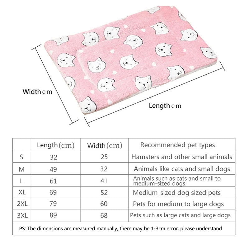 Cozy Flannel Sleeping Mat for Cats & Small Dogs