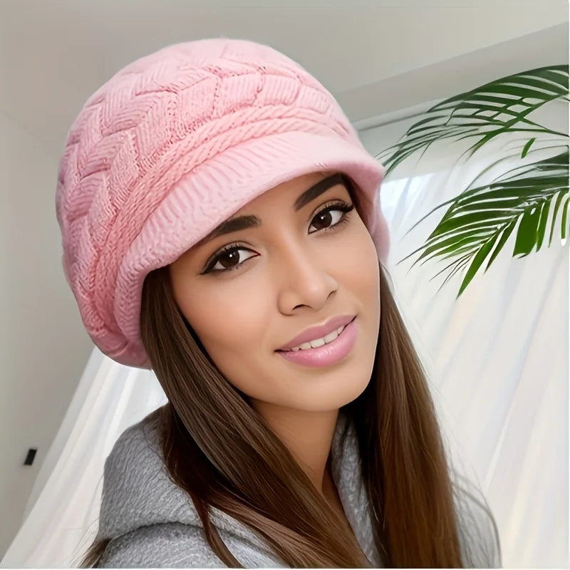 Women's Warm Knitted Winter Hat – Retro Casual Knit Cap