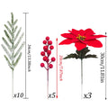 18PCS Artificial Pine Needles & Red Berry Christmas Decorations18PCS Artificial Pine Needles & Red Berry Christmas Decorations