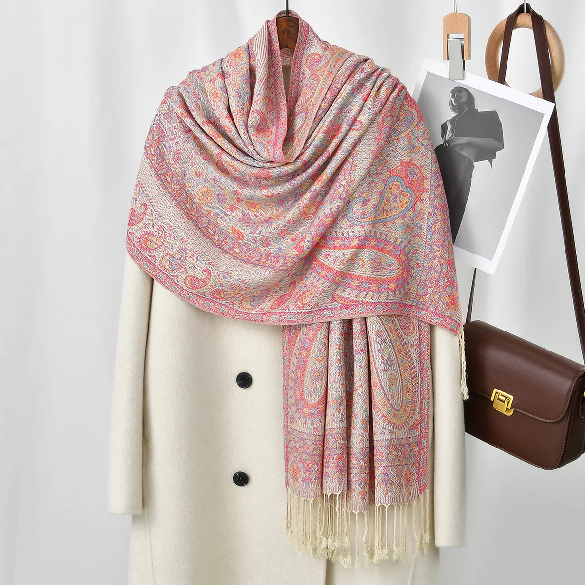 Women's Ethnic Paisley Pattern Large Scarf & Shawl