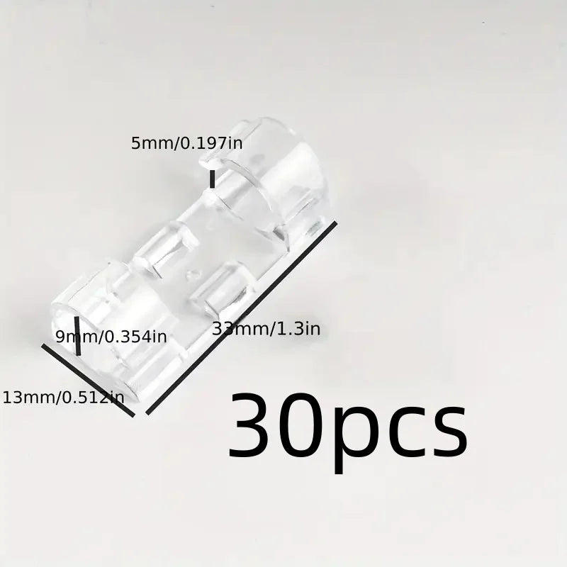 30PCS Clear Adhesive Cable Clips – Transparent Wire Organizers