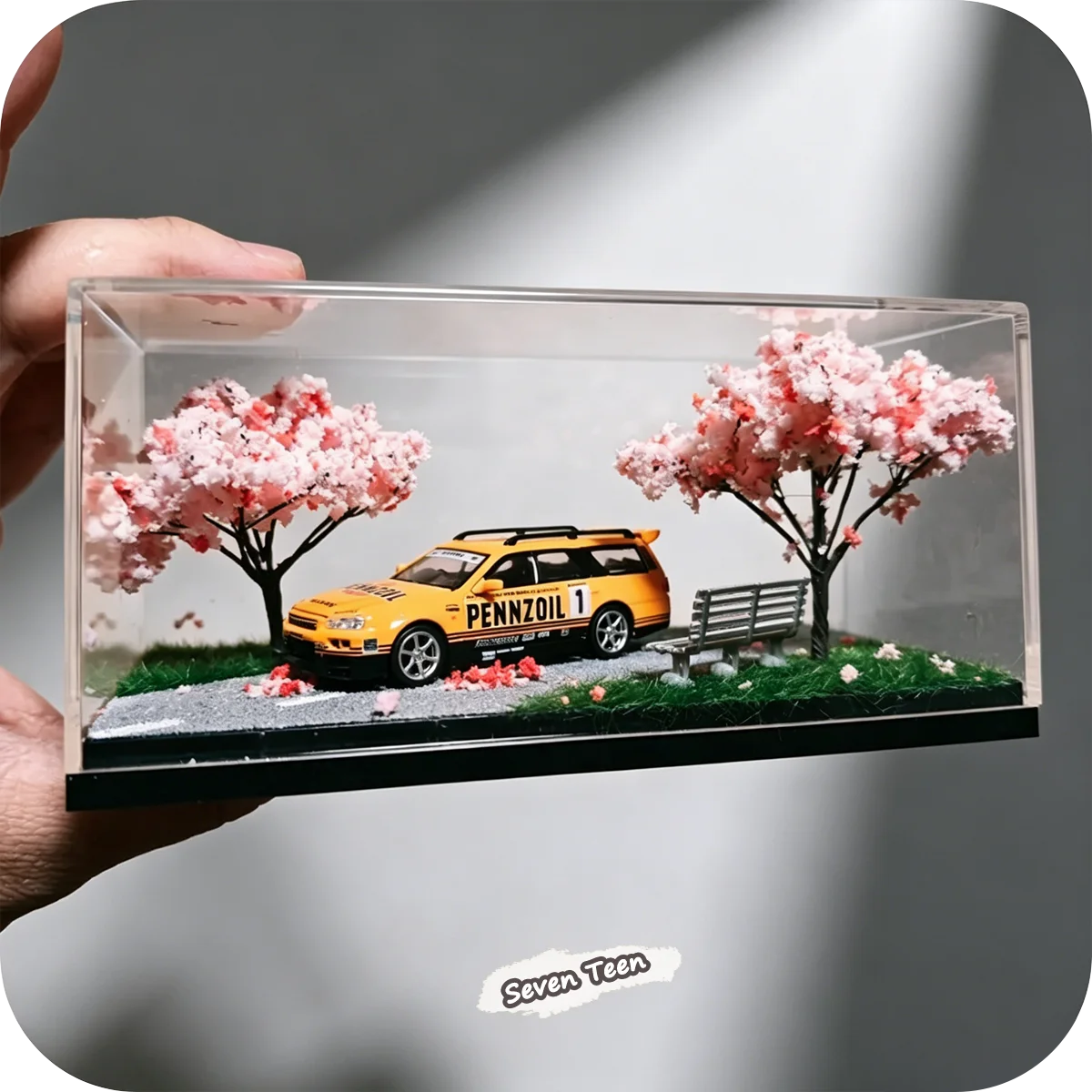 Cherry Blossom Miniature Display Box – Japanese Scene Home Decor