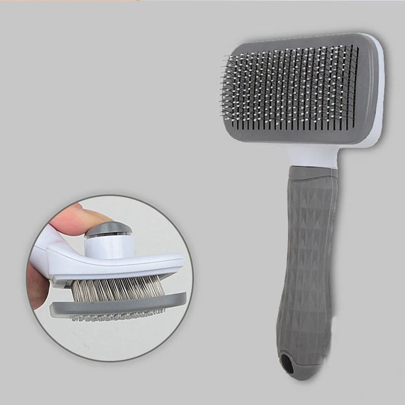 Self Cleaning Pet Brush – Dog & Cat Hair Remover Grooming Comb