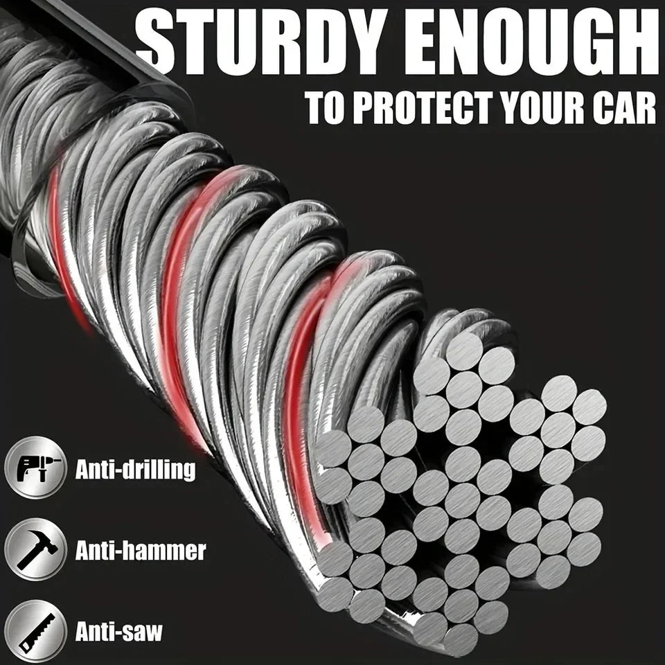 Adjustable Steel Cable Steering Wheel Lock