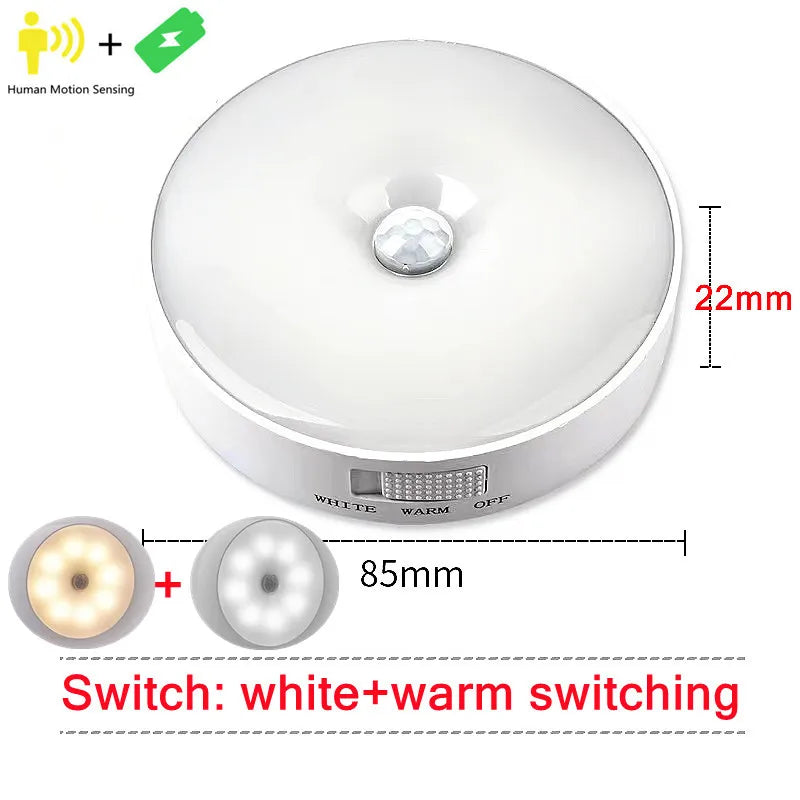 Rechargeable Motion Sensor LED Night Light – Wireless Bedside Lamp