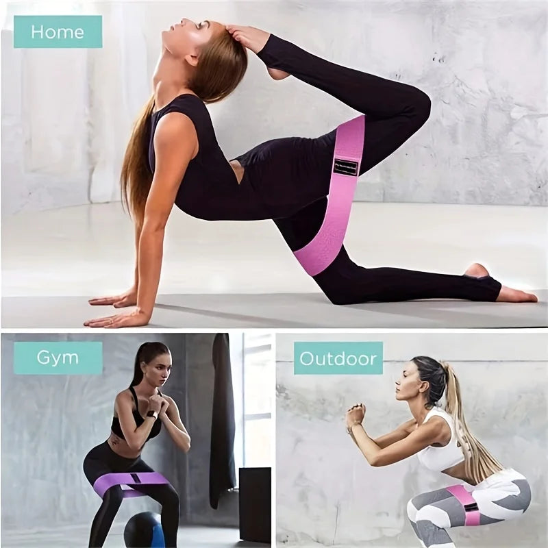Fabric Resistance Bands for Legs & Glutes – Non-Slip Workout Bands