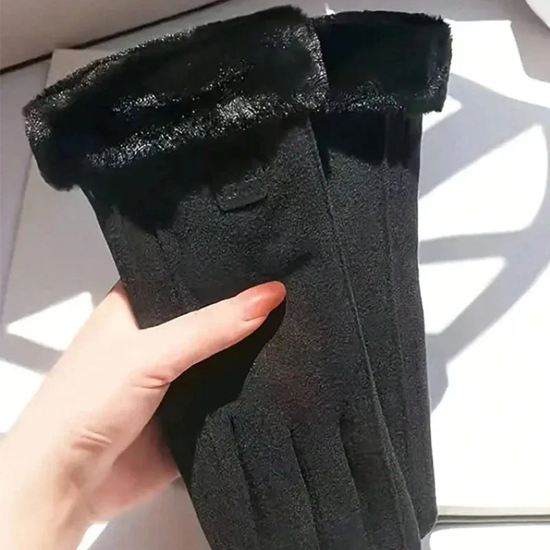 Women's Warm Touchscreen Winter Gloves – Windproof Fleece-Lined Gloves