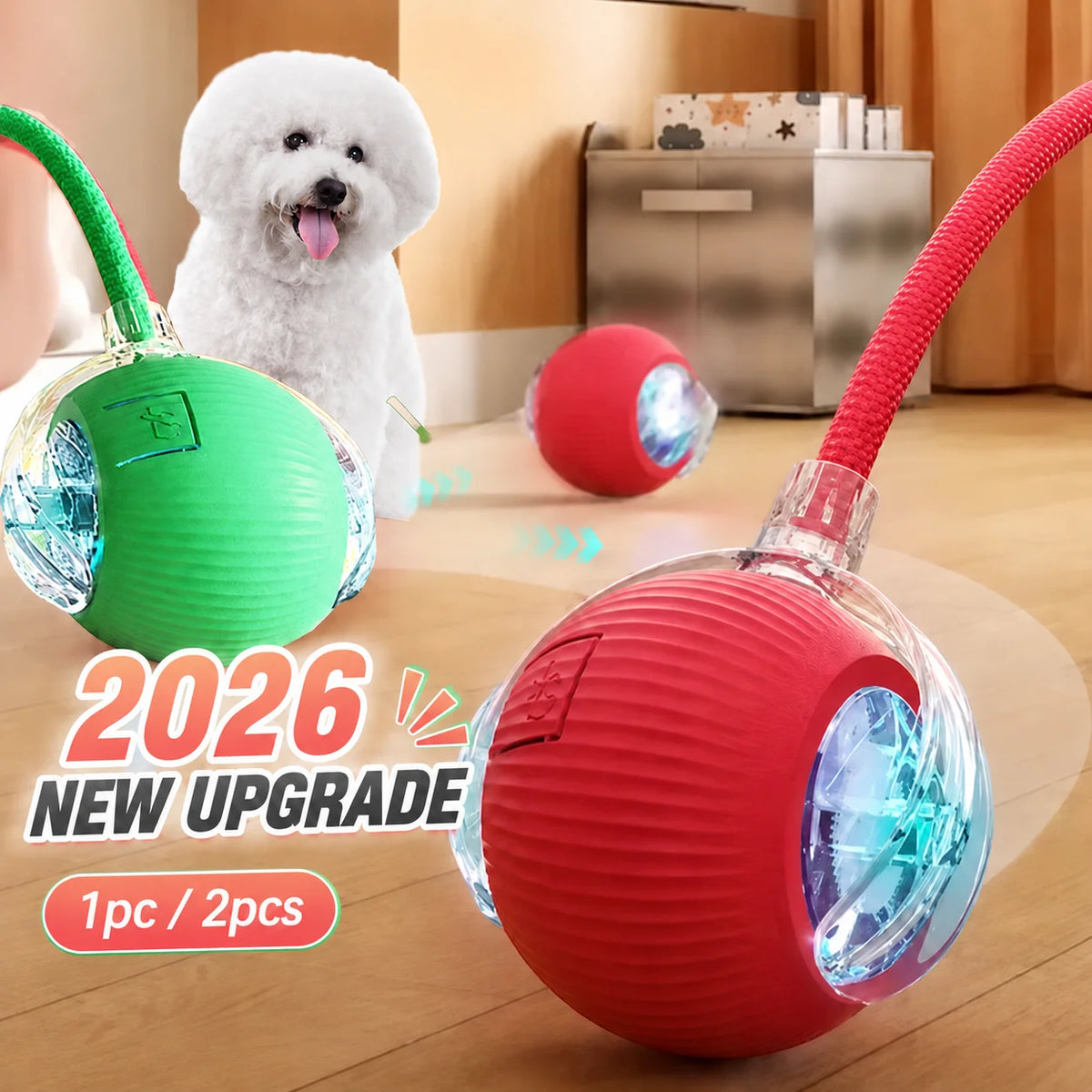 Rechargeable Automatic Rolling Interactive Dog Ball