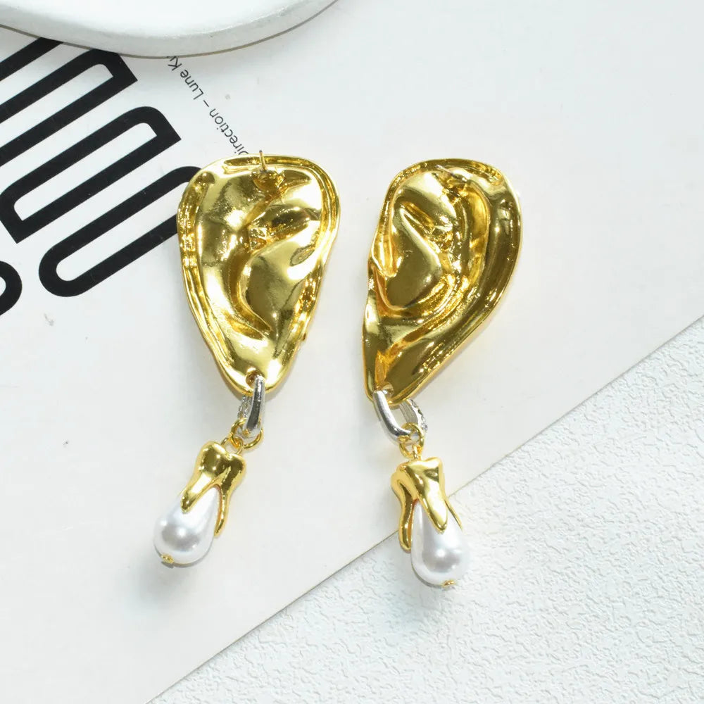Women's Pearl Pendant Drop Earrings