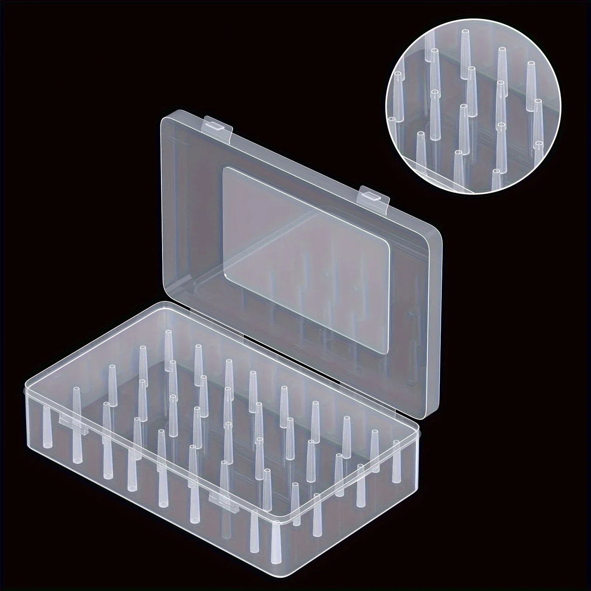 42-Slot Sewing Thread Storage Box – Clear Craft Organizer Case