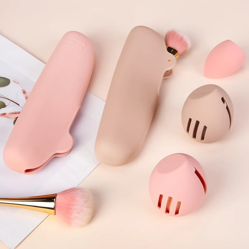 Large Travel Makeup Brush & Sponge Holder Case