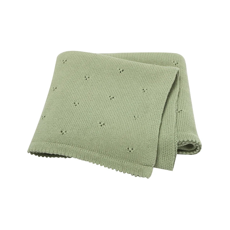Soft Cotton Knit Baby Blanket – Cozy Newborn & Infant Receiving Blanket