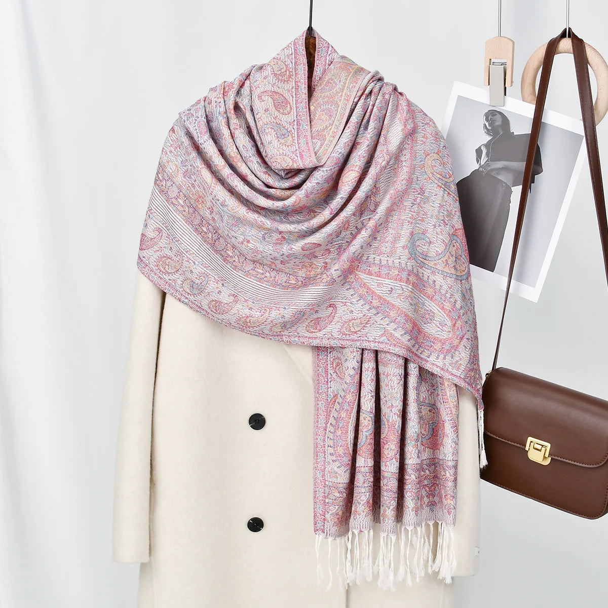 Women's Ethnic Paisley Pattern Large Scarf & Shawl