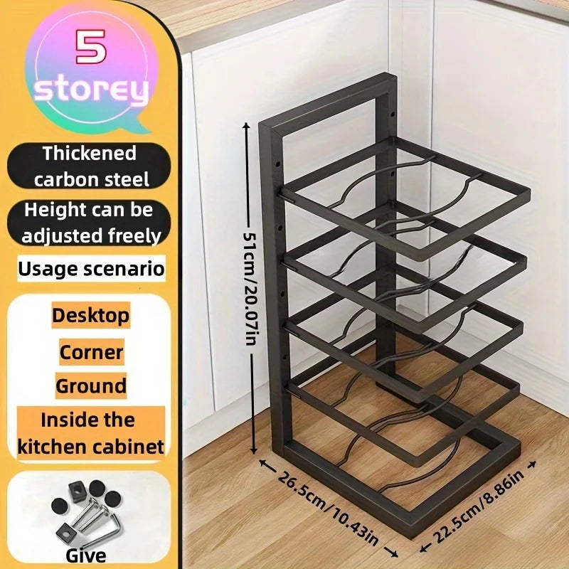 Adjustable Stainless Steel Pot & Pan Organizer Rack