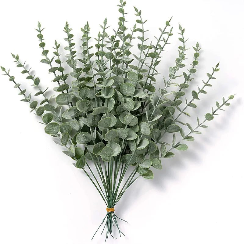 Artificial Eucalyptus Stems – Realistic Green Leaves for Home & Wedding Decor