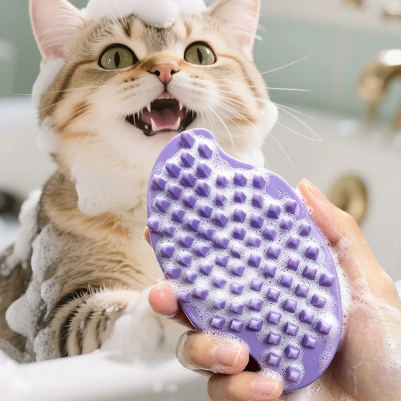 Double Sided Pet Bath Brush – Dog & Cat Grooming Massage Brush