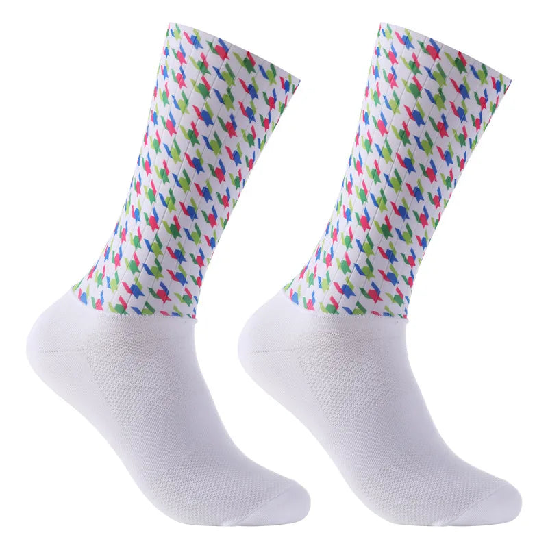 Anti-Slip Cycling Socks – Breathable Seamless Sports Crew Socks