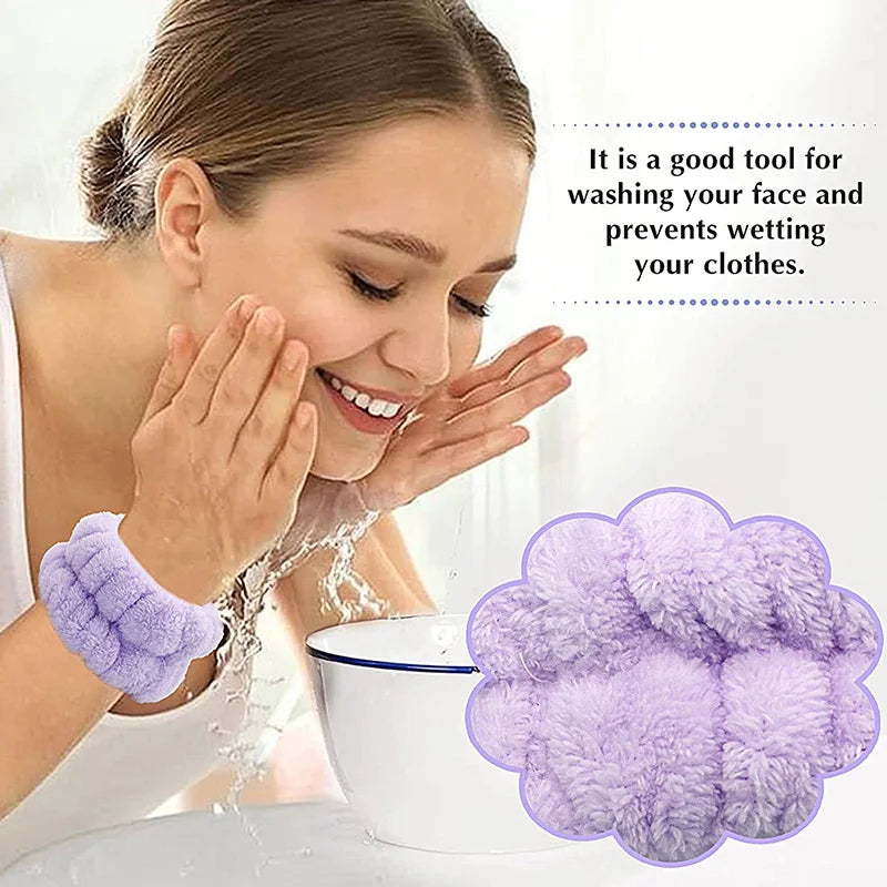 Soft Microfiber Wrist Wash Bands for Face Washing