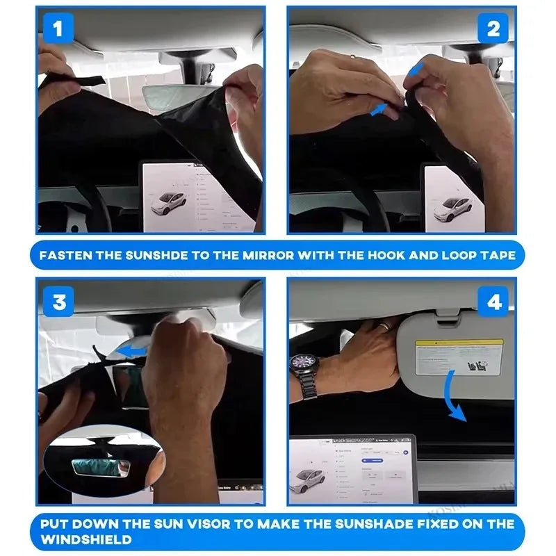 Auto Folding Car Windshield Sun Shade – Reflective Front Window Cover