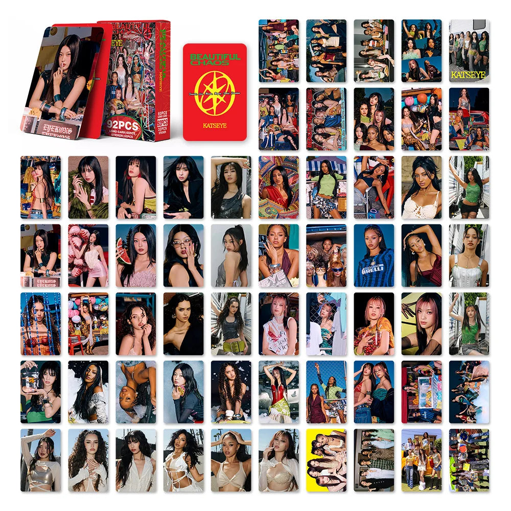 KATSEYE BEAUTIFUL CHAOS K-Pop Photocard & Sticker Set