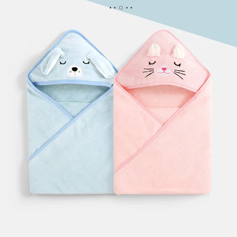 Cartoon Animal Baby Hooded Bath Towel – Soft Newborn Bath Wrap