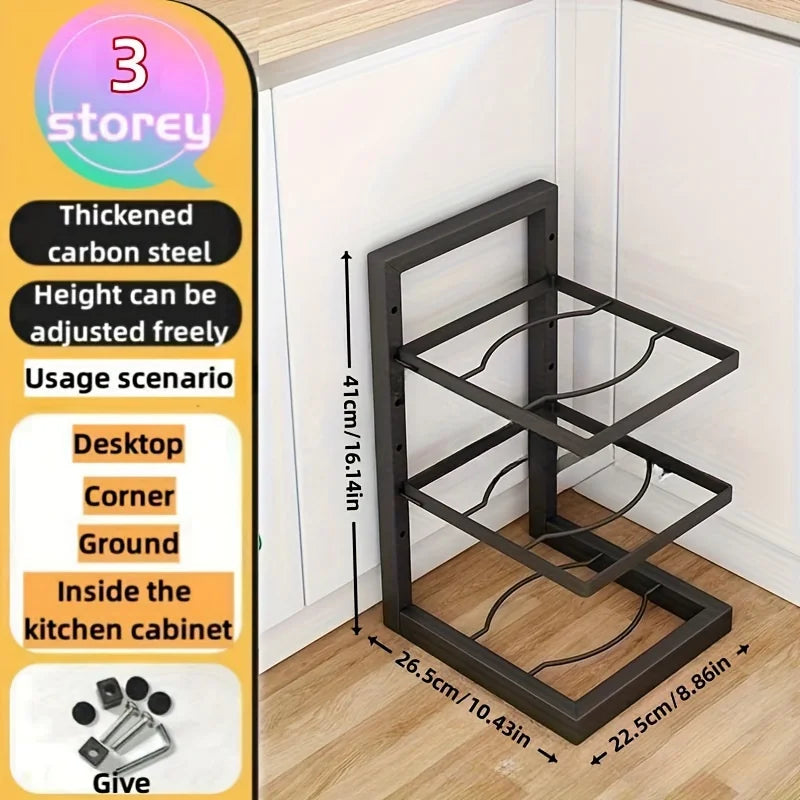 Adjustable Stainless Steel Pot & Pan Organizer Rack