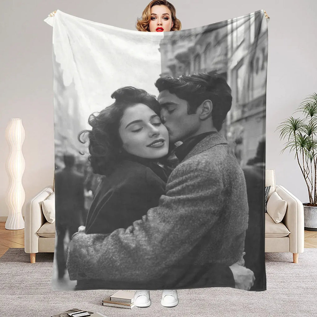 Personalized Photo Blanket – Custom Picture Flannel Throw Blanket